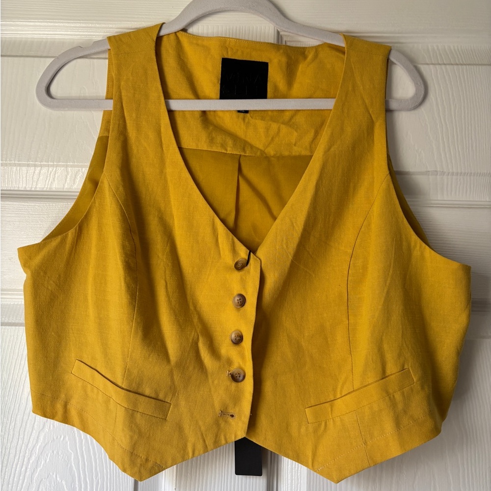 Yellow Button-Up Women's Vest